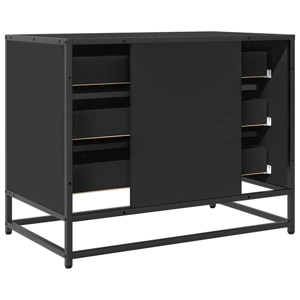 vidaXL kommode, sort, 70x41x56 cm, træbaseret materiale