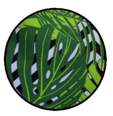 Modern MONSTERA sicksackgardin 200x60