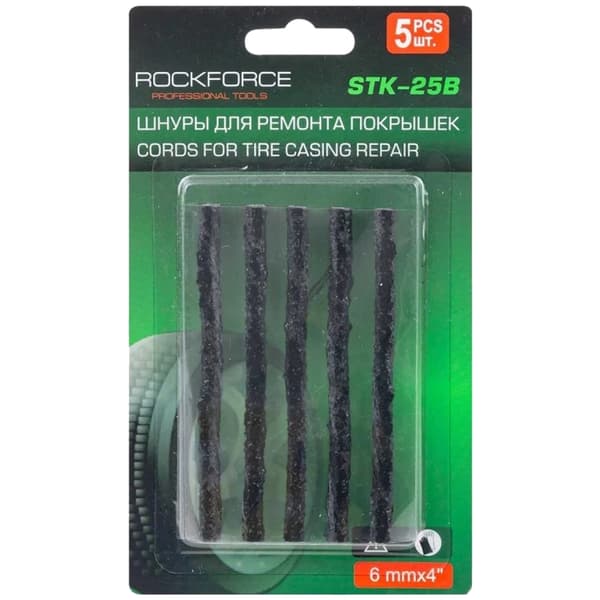 ROCKFORCE Set med 5 DÄCKSNARR för däckreparation, 6x100mm