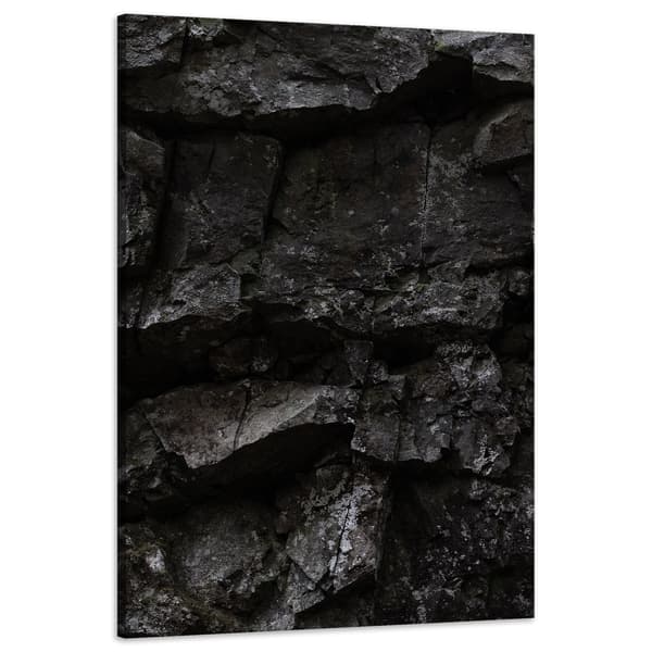 Lærredstryk Natur Sorte sten 60x90 cm