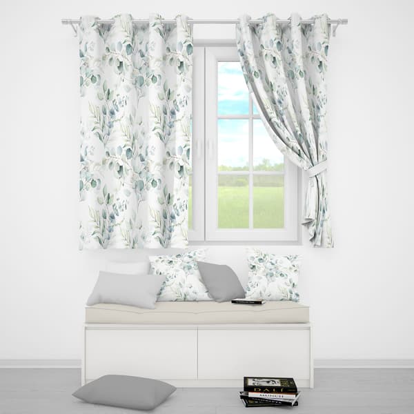 Gardin med snørehuller print 073