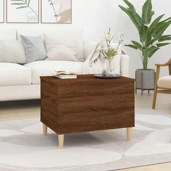 vidaXL sofabord brunt egetræ 60x44,5x45 cm