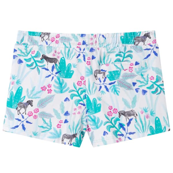 Børneshorts med snøre, ecru og mørk mint, 140