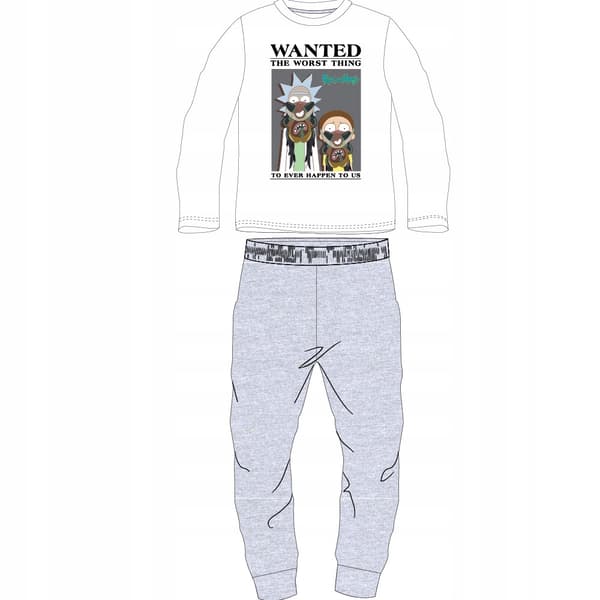 POJKPYJAMAS RICK AND MORTY BOMULLS LÅNGÄRMAD Grå 140 D012V