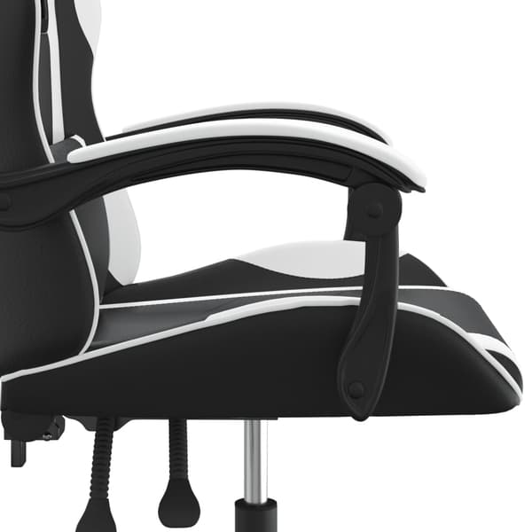 vidaXL gamingstol, sort og hvid, kunstlæder