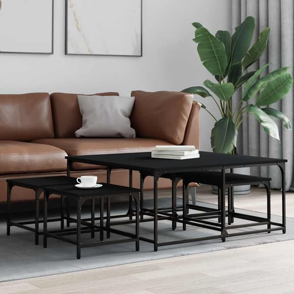 vidaXL stabelbare sofaborde, 5 stk., sorte