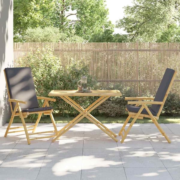 vidaXL Hopfällbart trädgårdsbord 110x55x75 cm bambu