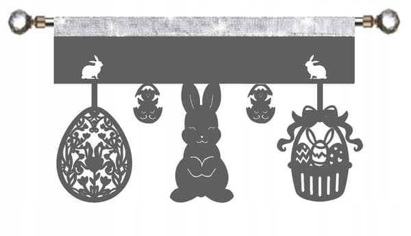 Kuvertgardin lambrequin EASTER GLAMOUR 90x40