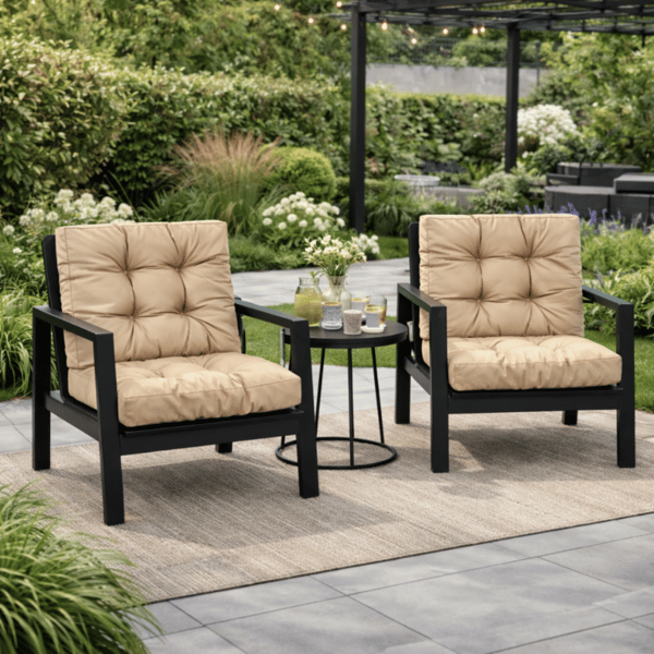 Set med MODULÄRA ROTTANKuddar 2x sits 60x60cm + 2x ryggstöd 60x40cm Beige