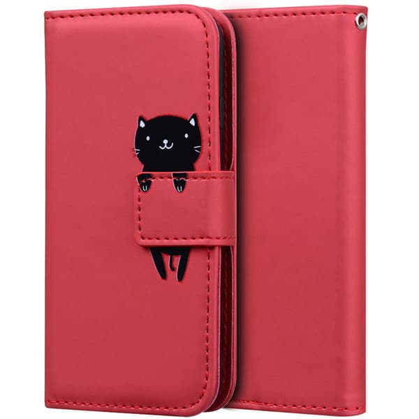 Pung-etui til Samsung Galaxy A52 / A52S, Kat, Rød