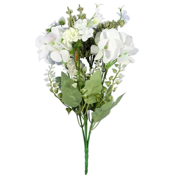 Blandad bukett 6 grenar med vit hortensia