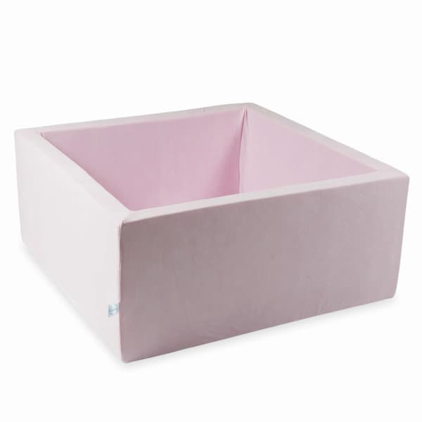 Tør pool 90x90x40 fløjl blød lys pink uden bolde