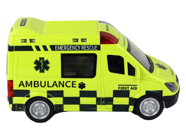Fjernstyret gul ambulance med lys