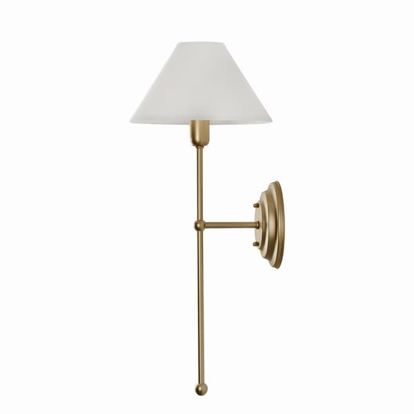 BASIC Guld VIT vägglampa - bred