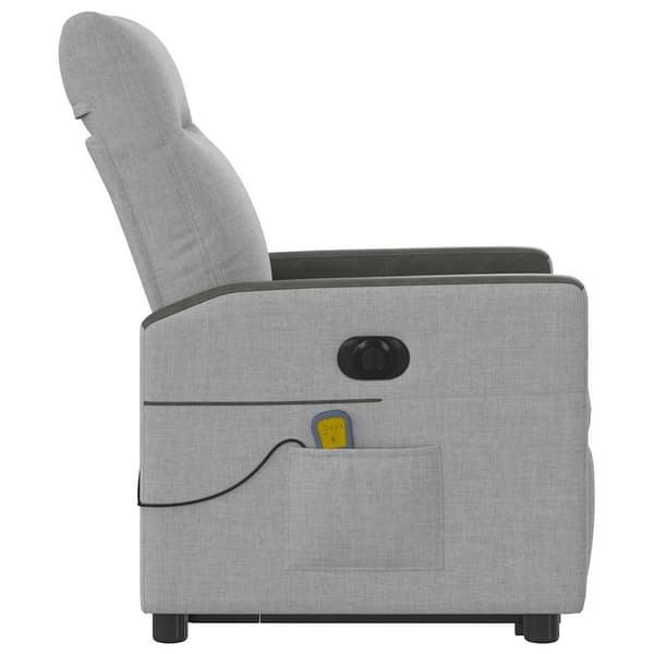 vidaXL Elektrisk lyftande massagefåtölj, vilstol, grå