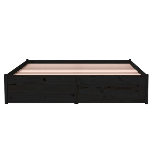 vidaXL sengestel sort massivt træ 140 x 190 cm