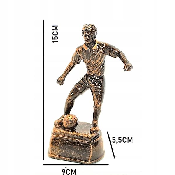 FODBOLDSPILLERFIGUR MED PLADS TIL GRAVERING STATUETTE TIL EN SPORTSMAND