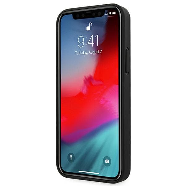 Ferrari Off Track Læder Nylon Stripe Cover til iPhone 12 Pro Max, Sort
