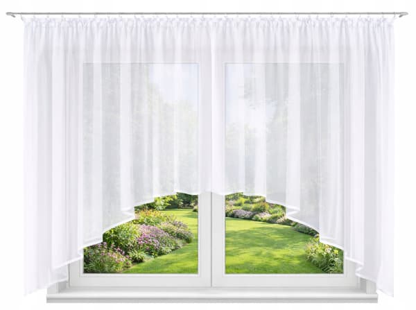 GARDINFÄRDIGT klassiskt vardagsrum sovrum VOILE BOW slät vit 600x90 modernt