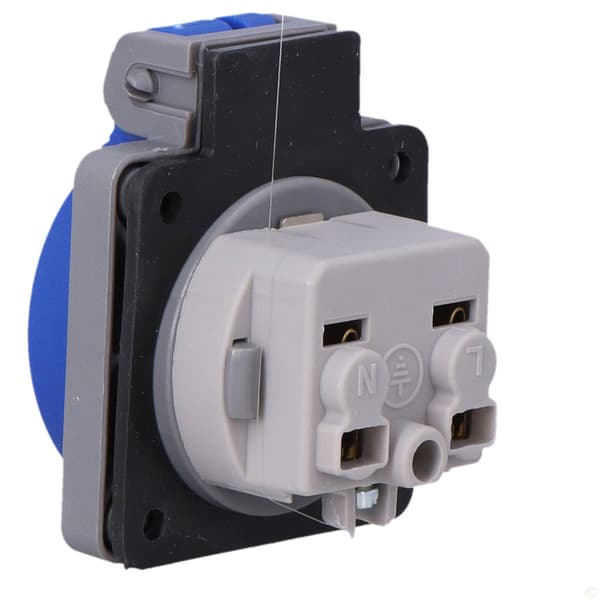 Campingstikkontakt, 16A 250V 2P+Z IP44-B, opal campingvogn