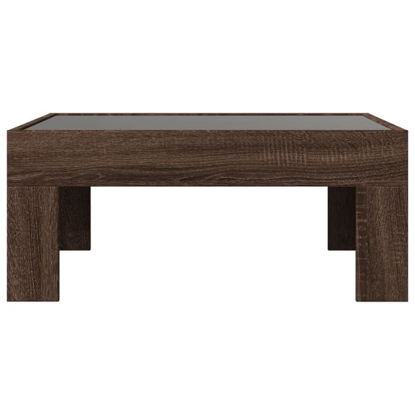 vidaXL Infinity sofabord med LED-lys brunt egetræ 70x50x30 cm