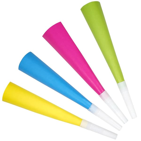 Neon partytrumpeter 4 st