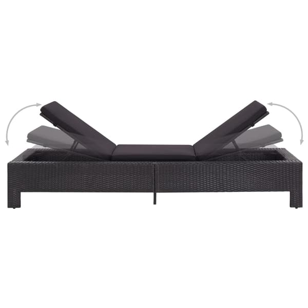 vidaXL liggestol med hynde, sort, polyrattan
