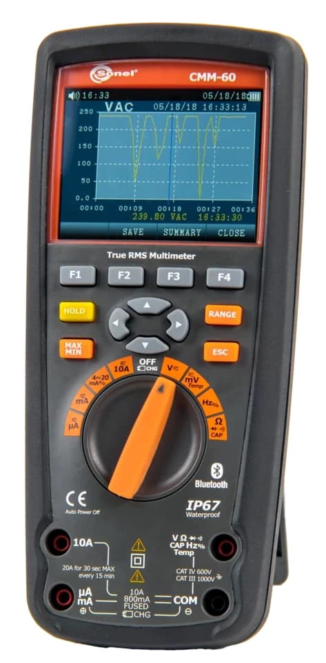 SONEL CMM-60 Avancerad Industriell Multimeter + Kablar Probadapter