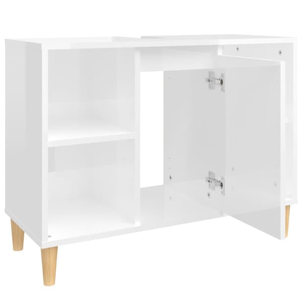 vidaXL håndvaskskab højglans hvid 80x33x60 cm