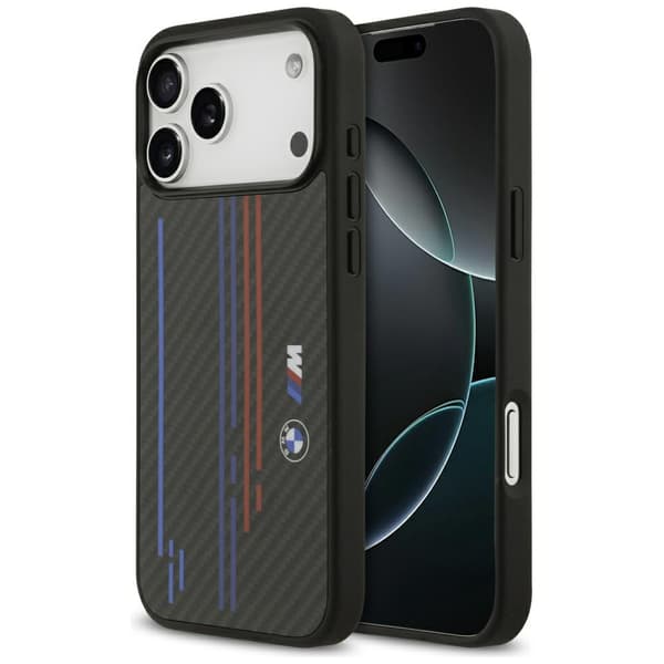 BMW M Kevlar Lines & Logo MagSafe-cover til iPhone 17 Pro Max, sort