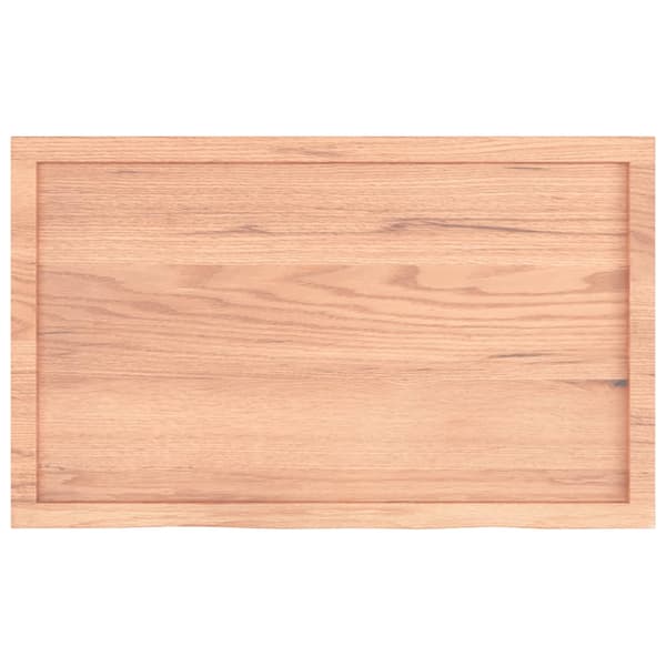 vidaXL bordplade lysebrun 100x60x(2-6)cm massivt egetræ