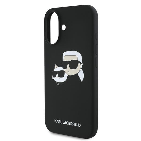 Karl Lagerfeld Silikone Dobbelthoved Print MagSafe-etui til iPhone 16 Plus, Sort