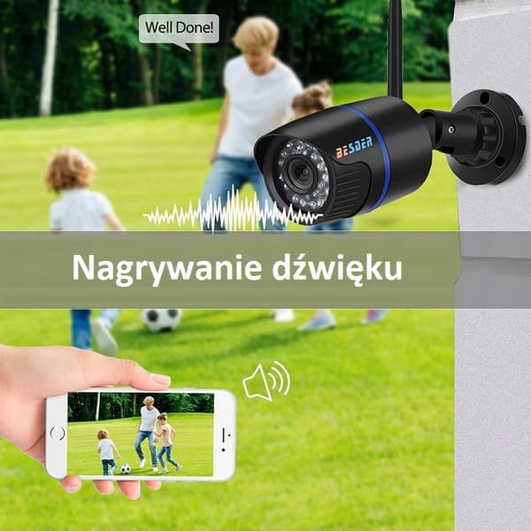 Trådlös utomhus IP WiFi-kamera full HD