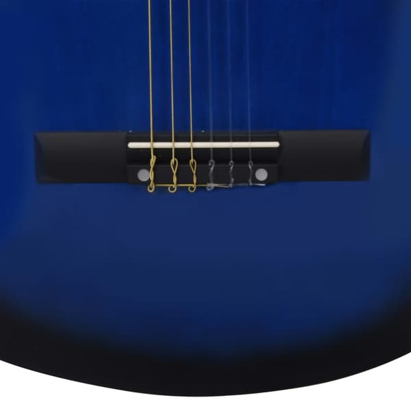 vidaXL Klassisk gitarr för nybörjare med väska, blå 3/4, 36"