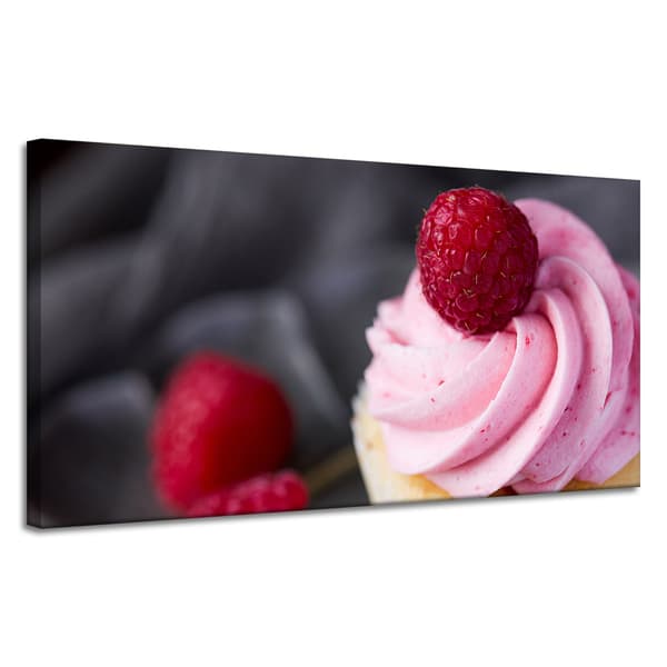 Lærredstryk Køkken Hindbær Cupcake 120x60