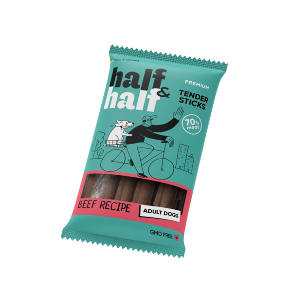 Half&Half hundgodispinnar vuxen nötkött 100g