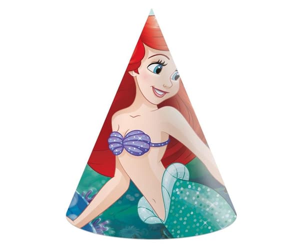 Ariel Disney papirhatte 6 stk.