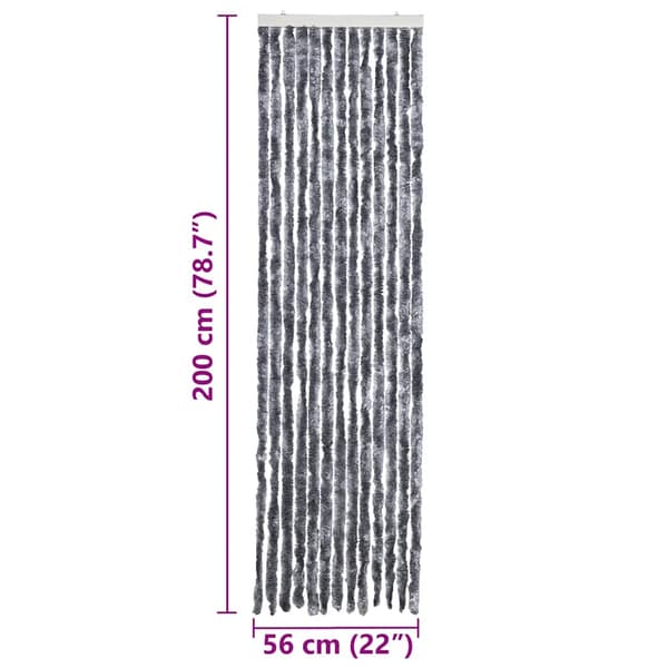 vidaXL Flugnät, Silver, 56x200 cm, Chenille