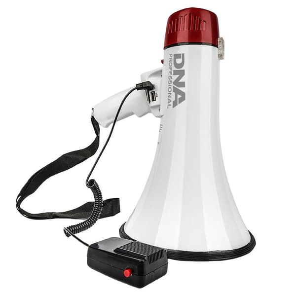 DNA MEGA1 megafon 30W stemmeforstærker sirene USB Bluetooth AUX micro SD