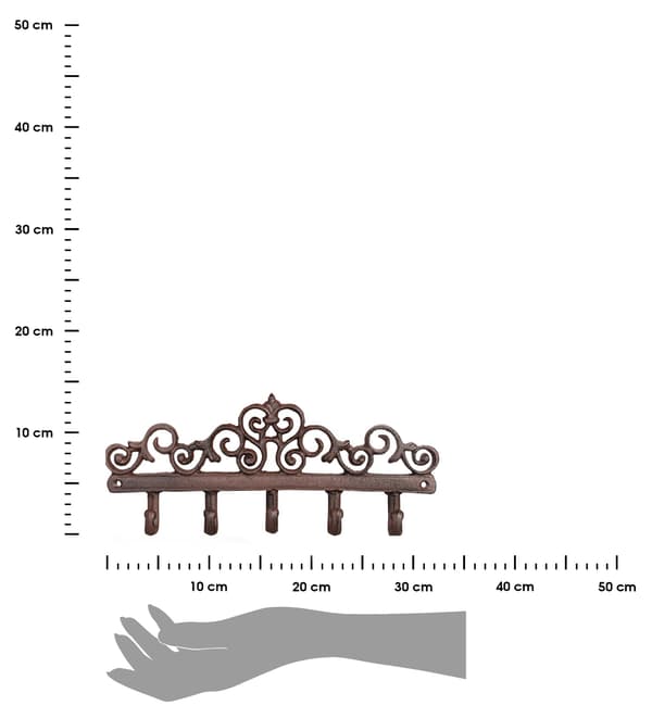 Viktoriansk støbejernsfrakkehylde 32 cm