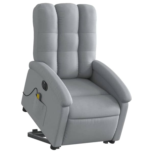 vidaXL Elektrisk lyftande massagefåtölj ljusgrå