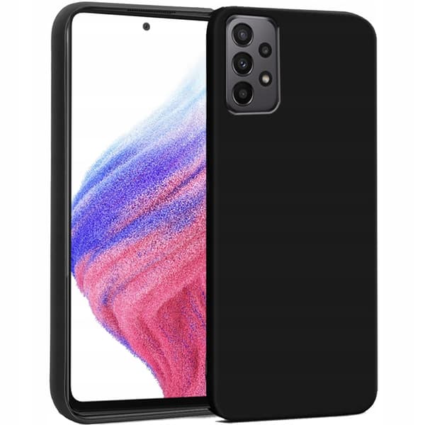 Etui til SAMSUNG GALAXY A53 5G Mat Sort Silikone Slim + GLAS