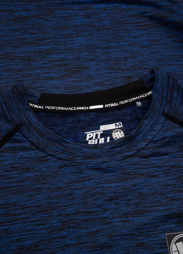 Pitbull Herre Rashguard Performance Pro Plus Small Logo Melange Blå M
