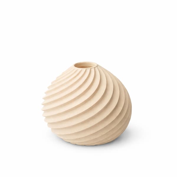 Beige rillet duftdiffusorvase til rør, rumdekoration