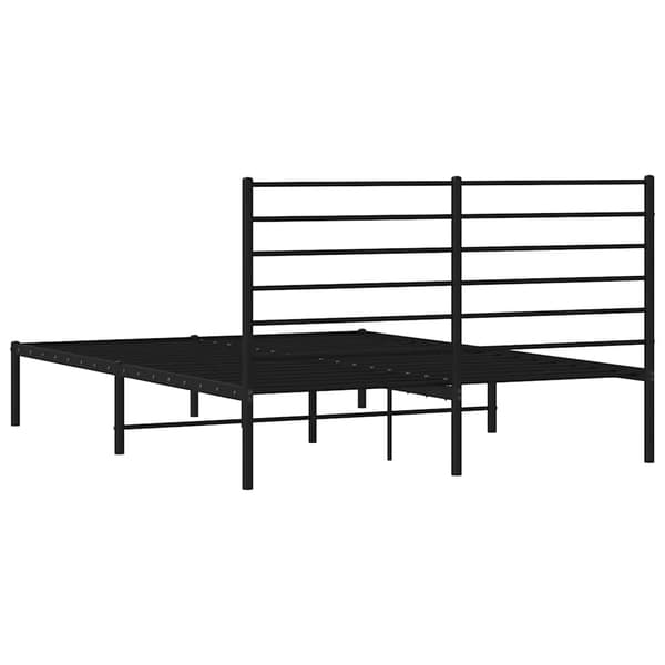 vidaXL metalsengestel med hovedgærde sort 140x190 cm