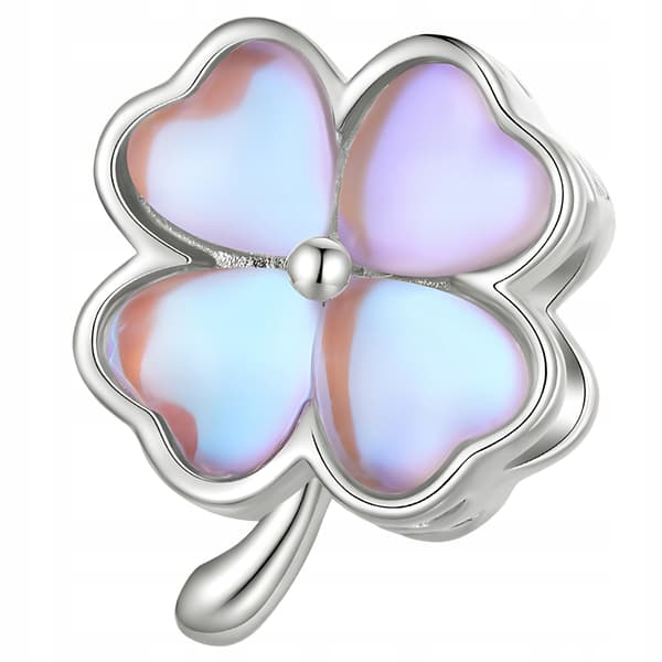Charms kløver opal sølv S925 perler perle vedhæng kløver