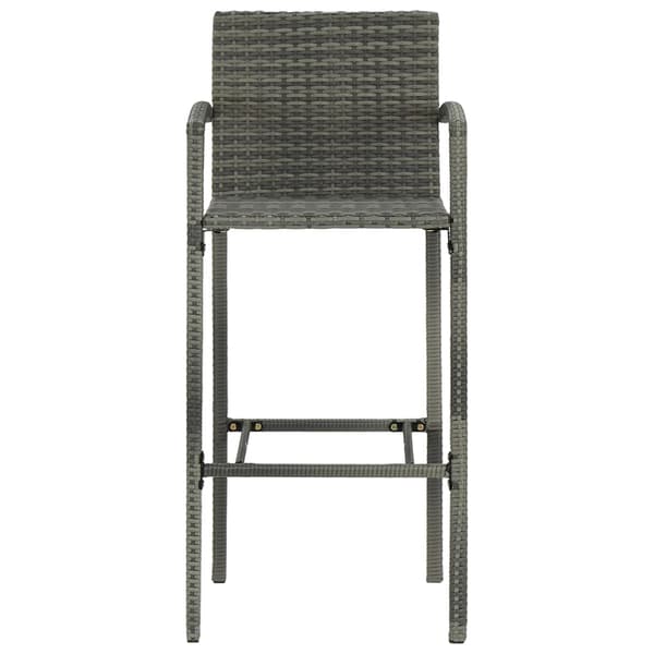 vidaXL barstole, sæt med 2, grå, PE-rattan