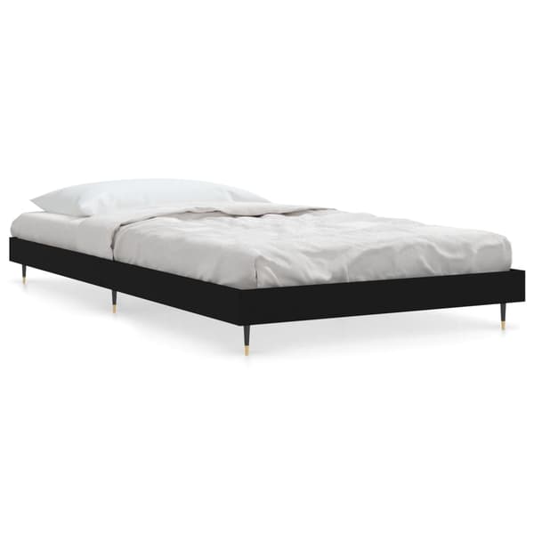 vidaXL sengestel sort 90x200 cm træbaseret materiale