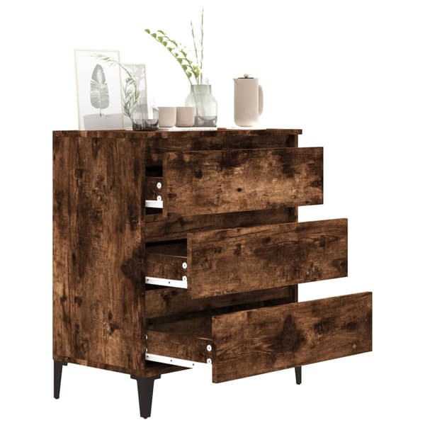 vidaXL kommode, røget eg, 60x35x70 cm, træbaseret materiale