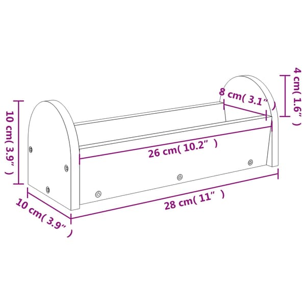 vidaXL kaninfoderautomat 28x10x10 cm massivt grantræ